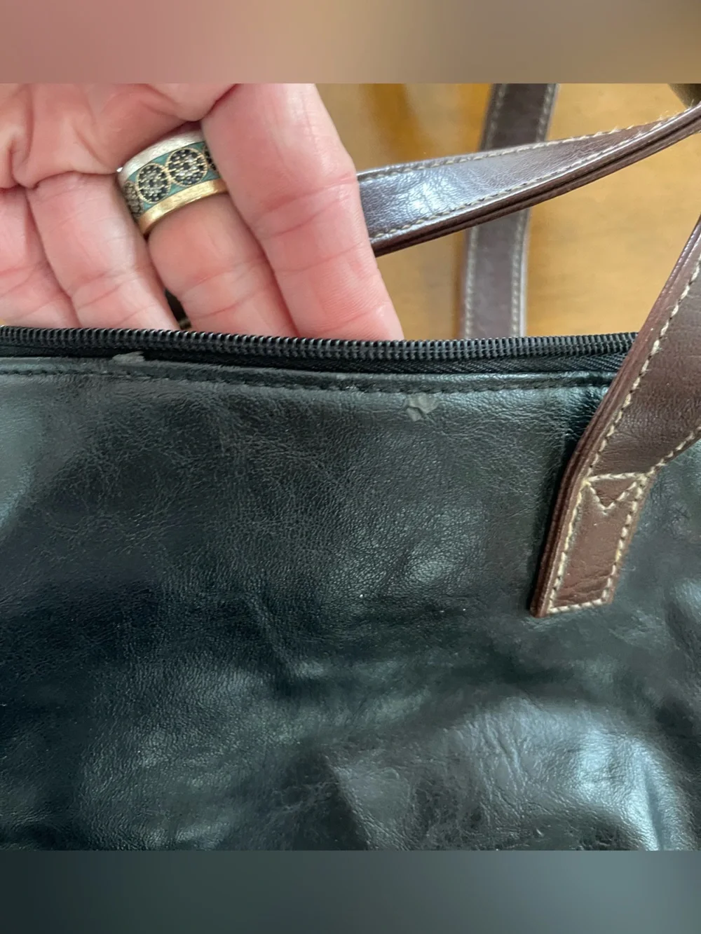 Capezio Leather Shoulder Bag with Gold Hardware
